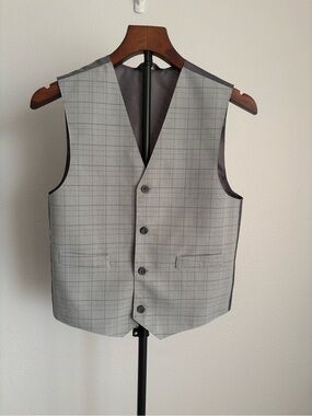 George Light Gray Plaid kid’s Waistcoat Vest 12